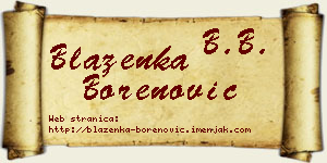 Blaženka Borenović vizit kartica